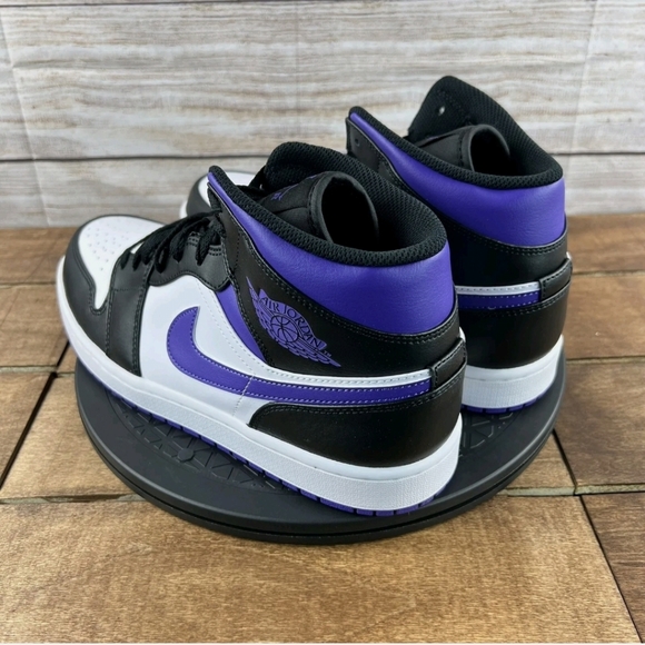 Nike Air Jordan 1 Mid Retro ‘Court Purple’ Size 9.5 - Picture 4 of 7